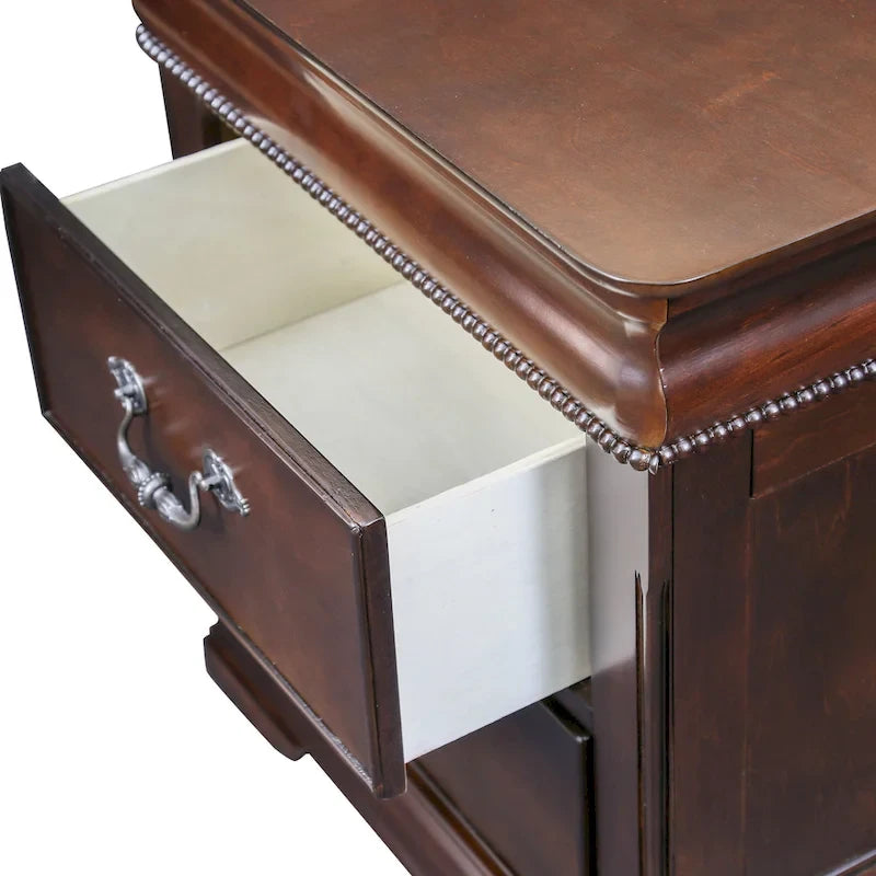 Diva Traditional Cherry Solid Wood 2-Piece Poster Bedroom Set by