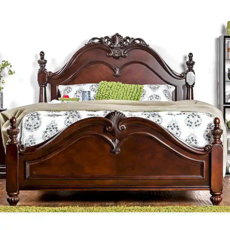Diva Traditional Cherry Solid Wood 2-Piece Poster Bedroom Set by