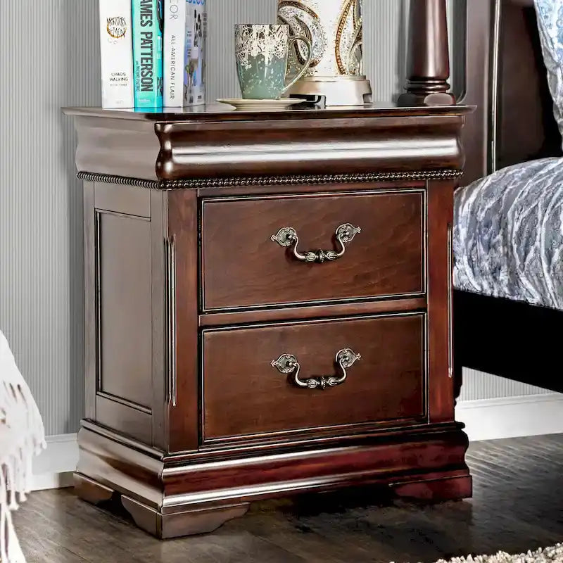 Diva Traditional Cherry Solid Wood 2-Piece Poster Bedroom Set by