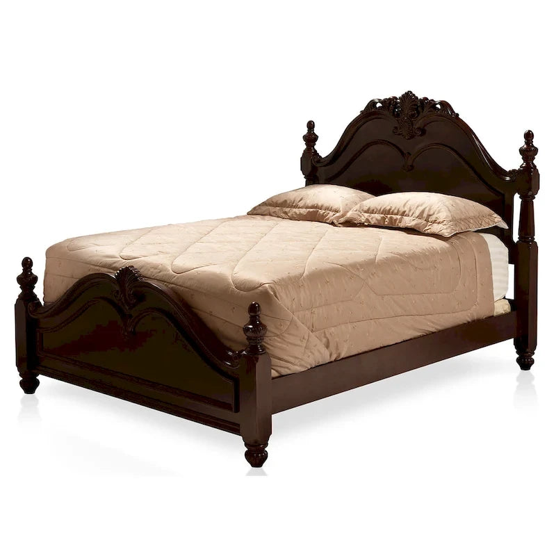 Diva Traditional Cherry Solid Wood 2-Piece Poster Bedroom Set by
