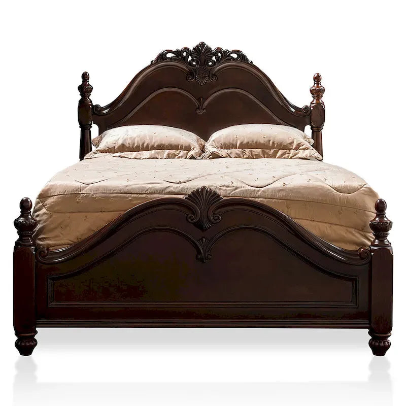 Diva Traditional Cherry Solid Wood 2-Piece Poster Bedroom Set by