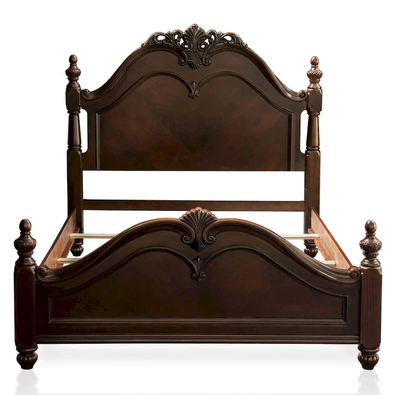 Diva Traditional Cherry Solid Wood 2-Piece Poster Bedroom Set by
