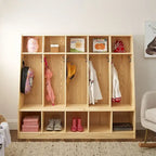 MUSHOMEINC 5-Section Classroom Coat Locker & Backpack Hanger, Daycare Cubby Coat Rack, Cubicle Coat Hanger, Mudroom Furniture