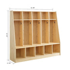 MUSHOMEINC 5-Section Classroom Coat Locker & Backpack Hanger, Daycare Cubby Coat Rack, Cubicle Coat Hanger, Mudroom Furniture
