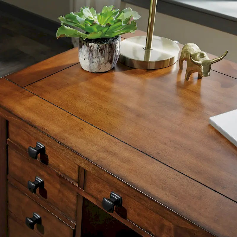 Tahoe Aged Maple 54 W Executive Pedestal Desk by Homestyles