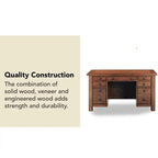 Tahoe Aged Maple 54 W Executive Pedestal Desk by Homestyles