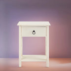 Wooden Nightstand Bedside Table with Drawer - Small Bedroom End Table for Bedrooms