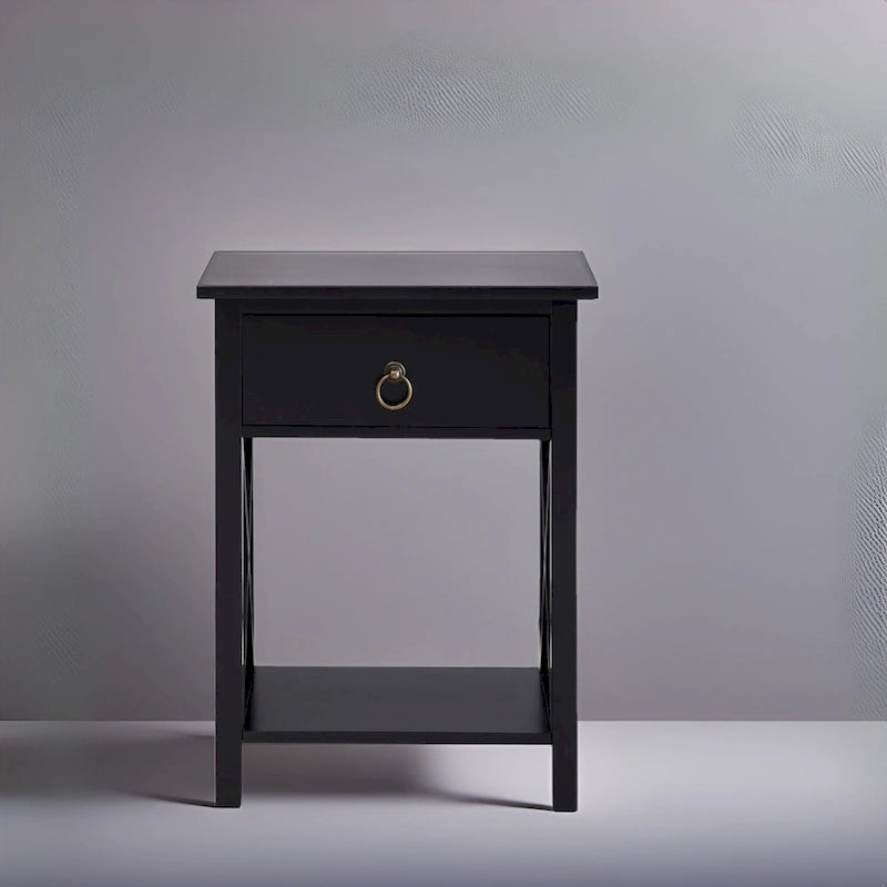 Wooden Nightstand Bedside Table with Drawer - Small Bedroom End Table for Bedrooms