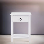 Wooden Nightstand Bedside Table with Drawer - Small Bedroom End Table for Bedrooms