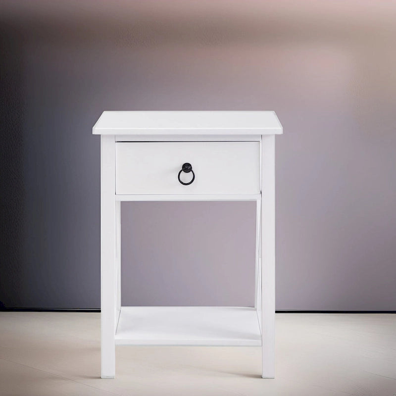 Wooden Nightstand Bedside Table with Drawer - Small Bedroom End Table for Bedrooms