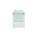 Somette Contemporary Gloss White & Glass Desk