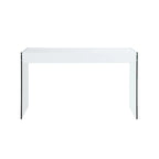Somette Contemporary Gloss White & Glass Desk