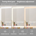Timechee 39.4Wide Makeup Vanity Set with Stool and Touching Light Mirror - 39.4W