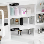 Timechee 39.4Wide Makeup Vanity Set with Stool and Touching Light Mirror - 39.4W