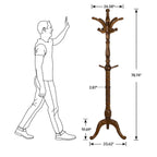 Creative Solid Ash Wood Freestanding Coat Rack with 8 Hooks