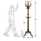 Creative Solid Ash Wood Freestanding Coat Rack with 8 Hooks