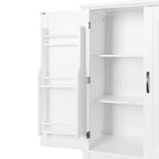 Bathroom Floor Cabinet, Freestanding Storage Cabinet with Doors and Drawer, Kitchen Cupboard with Adjustable Shelf