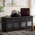 Contemporary Dark Brown 2-Drawer Shoe Storage Bench by 