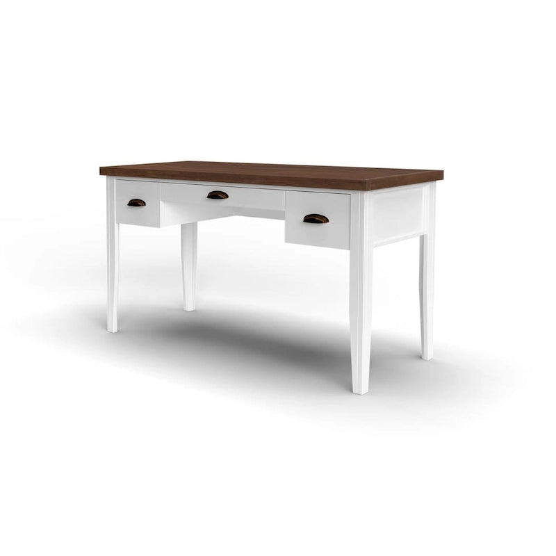 Modern Farmhouse 53 inch Writing Desk, No Assembly Required, Two-Tone Finish