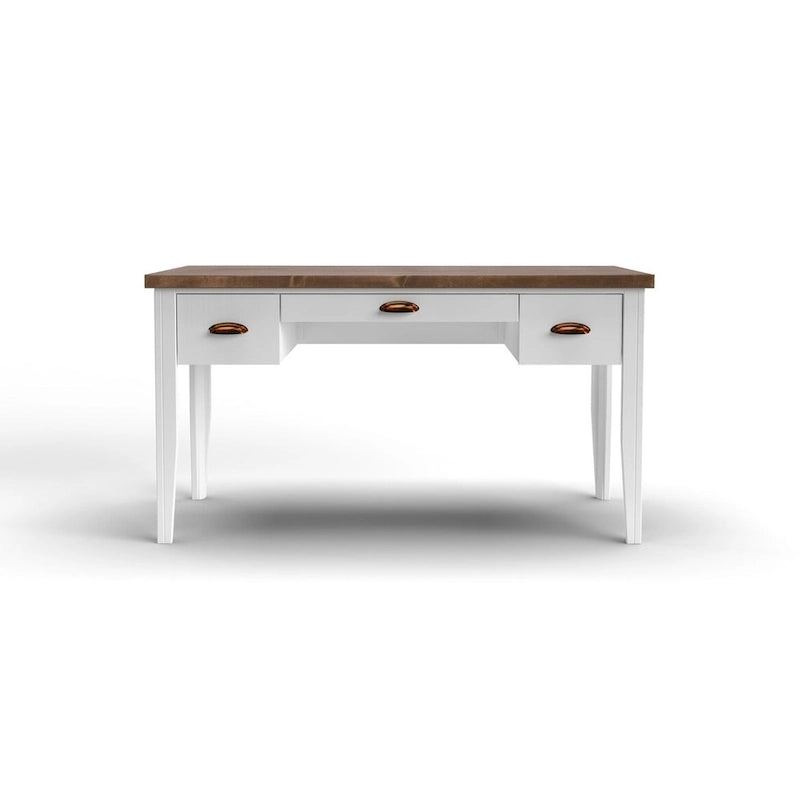 Modern Farmhouse 53 inch Writing Desk, No Assembly Required, Two-Tone Finish