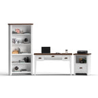 Modern Farmhouse 53 inch Writing Desk, No Assembly Required, Two-Tone Finish