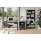 Modern Farmhouse 53 inch Writing Desk, No Assembly Required, Two-Tone Finish