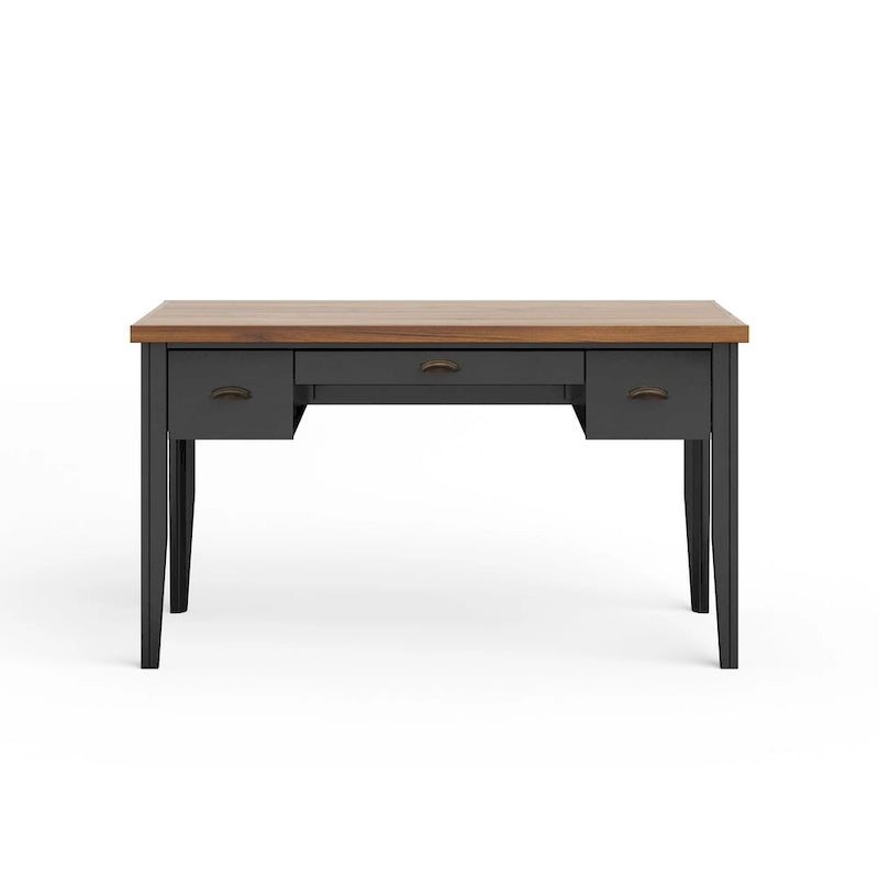 Modern Farmhouse 53 inch Writing Desk, No Assembly Required, Two-Tone Finish