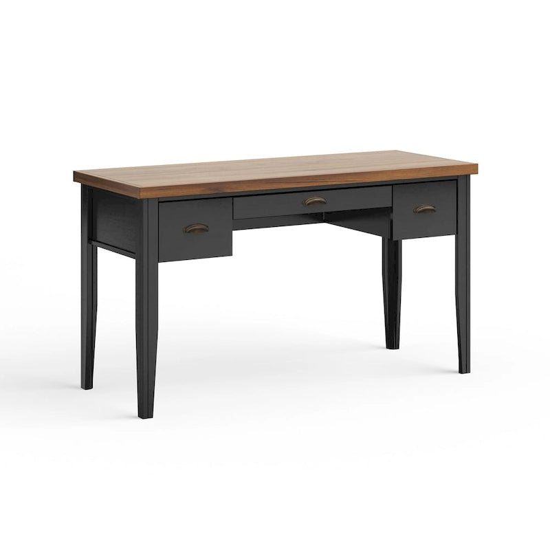 Modern Farmhouse 53 inch Writing Desk, No Assembly Required, Two-Tone Finish