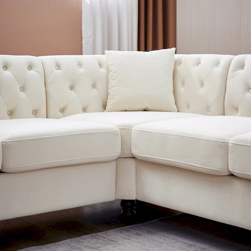 83.5-Inch Oversized Corner Sofa, L-Shaped Sectional Couch, 5-Seater Corner Sofas with 3 Pillows for Living Room, Bedroom, Apar