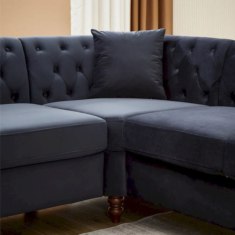 83.5-Inch Oversized Corner Sofa, L-Shaped Sectional Couch, 5-Seater Corner Sofas with 3 Pillows for Living Room, Bedroom, Apar