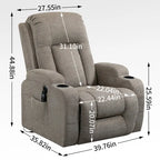 Infinite Position Okin Motor Up to 350 LBS Power Lift Recliner Chair for Elderly, Heavy Duty Motion Mechanism with 8-Point Vibra