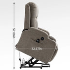 Infinite Position Okin Motor Up to 350 LBS Power Lift Recliner Chair for Elderly, Heavy Duty Motion Mechanism with 8-Point Vibra