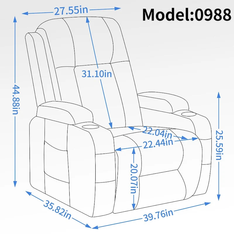 Infinite Position Okin Motor Up to 350 LBS Power Lift Recliner Chair for Elderly, Heavy Duty Motion Mechanism with 8-Point Vibra