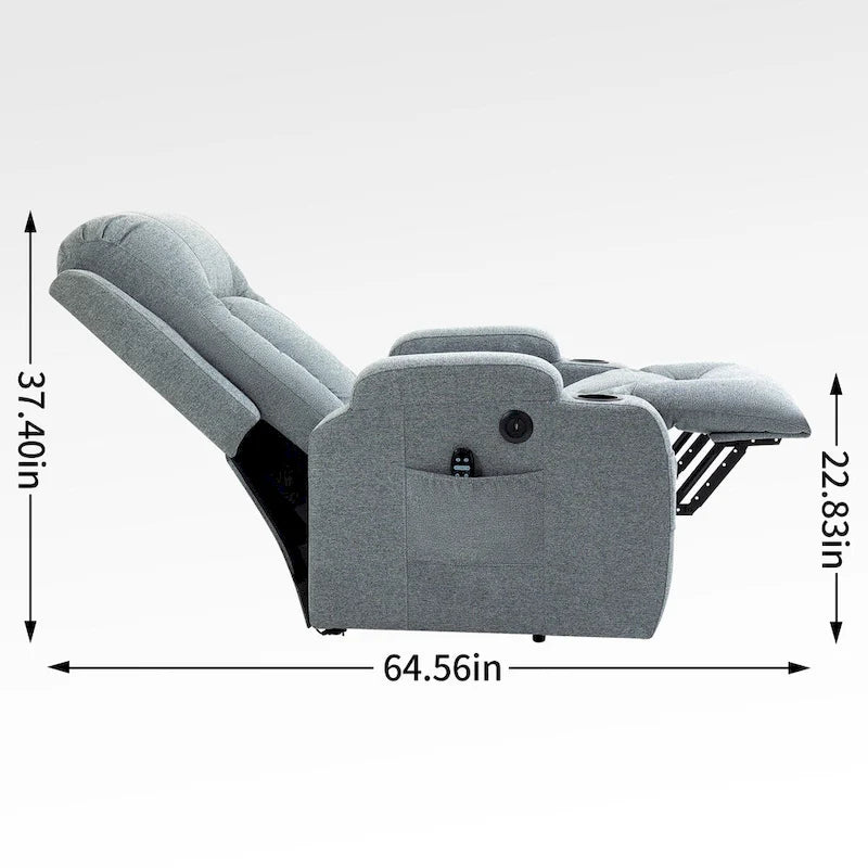 Infinite Position Okin Motor Up to 350 LBS Power Lift Recliner Chair for Elderly, Heavy Duty Motion Mechanism with 8-Point Vibra