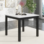 5-piece Counter Height Dining Table Set with One Faux Marble Top Dining Table and Four Velvet-Upholstered Chairs,Grey
