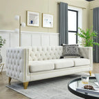 {Contact us for 3D modeling} Velvet Sofa for Living Room,Buttons Tufted Square Arm Couch, Modern Couch Upholstered Button and Me
