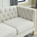 {Contact us for 3D modeling} Velvet Sofa for Living Room,Buttons Tufted Square Arm Couch, Modern Couch Upholstered Button and Me