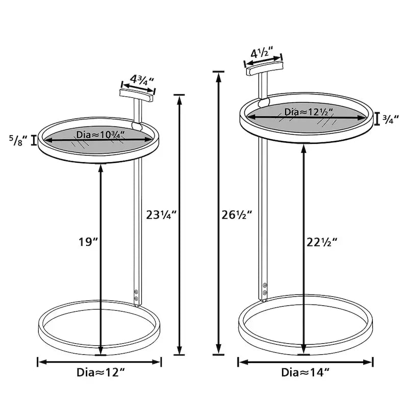 Maypex Round Metal Accent Table & C Table
