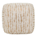 Faux Fur Pouf With Foil Print Design