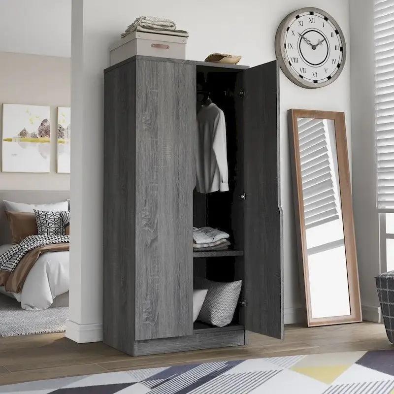 Vidal Modern Wardrobe Armoire with 2-door
