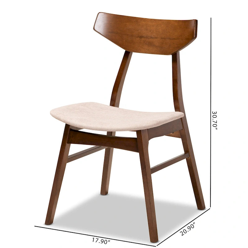 Danica Mid-Century Modern Transitional 4-Piece Dining Chair Set