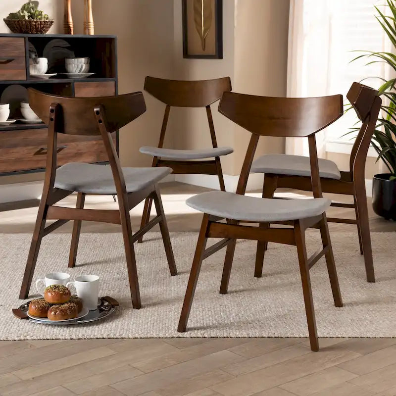 Danica Mid-Century Modern Transitional 4-Piece Dining Chair Set