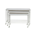 3 Piece White Nesting Tables with Casters