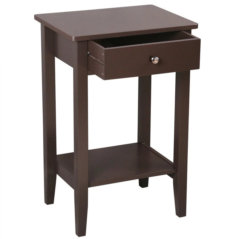 Porch & Den Anne Court Brown 2-tier 1-drawer End Table