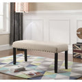Biony Fabric Dining Bench with Nailhead Trim