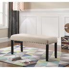 Biony Fabric Dining Bench with Nailhead Trim