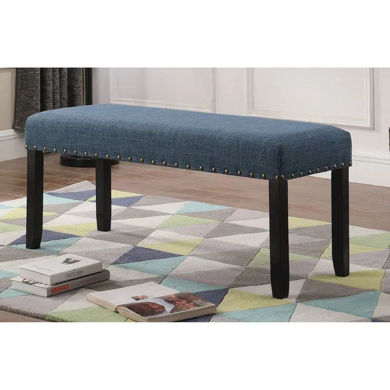 Biony Fabric Dining Bench with Nailhead Trim