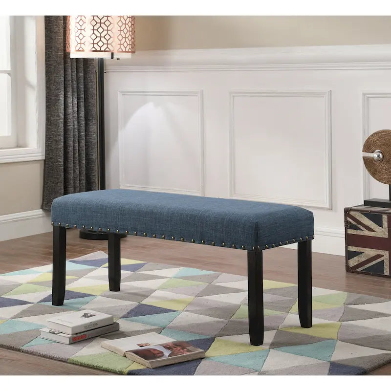 Biony Fabric Dining Bench with Nailhead Trim