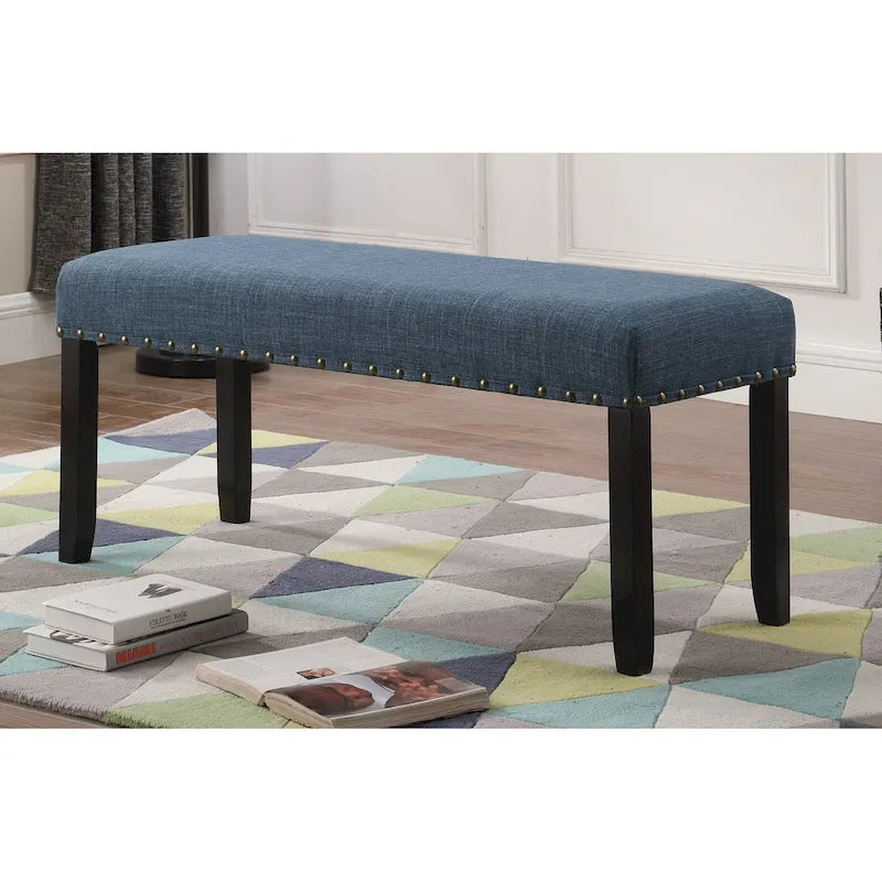 Biony Fabric Dining Bench with Nailhead Trim