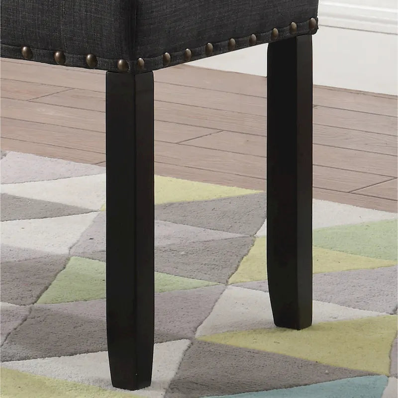 Biony Fabric Dining Bench with Nailhead Trim